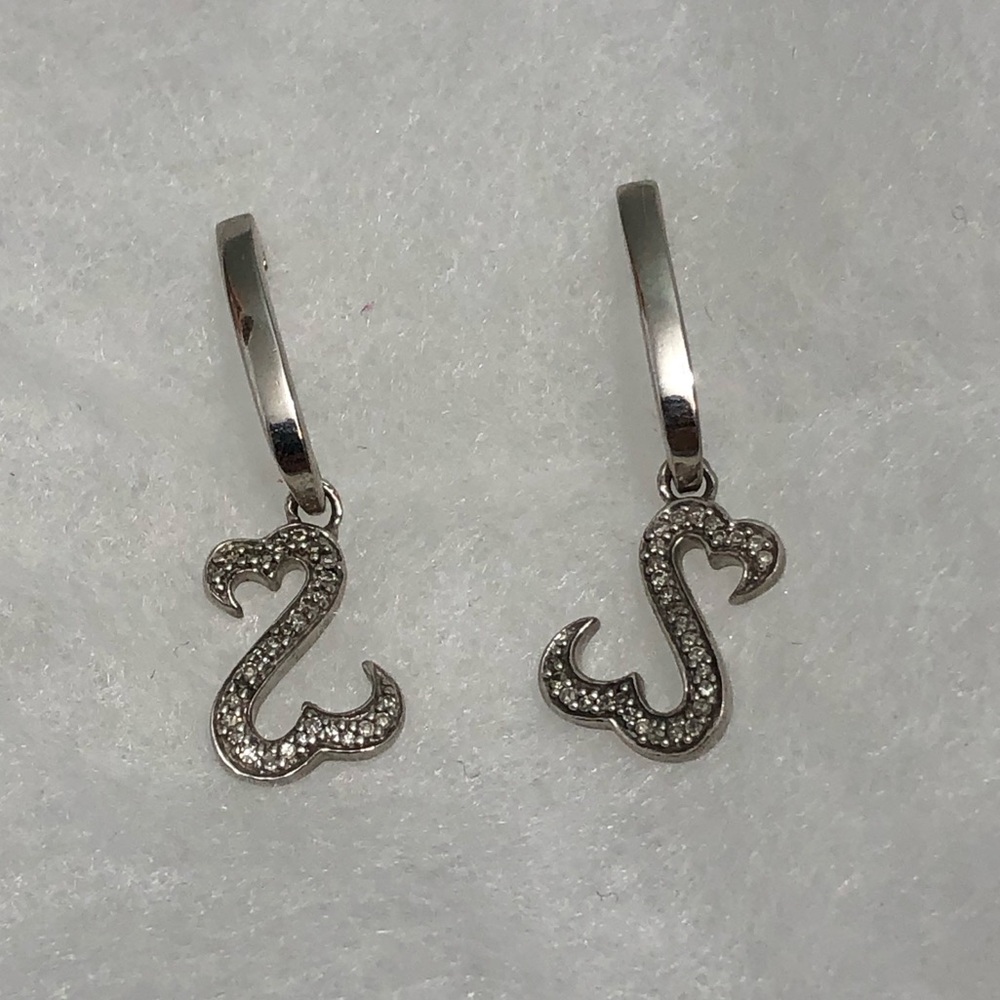 Jane Seymore Open Heart 925 Sterling Silver JWBR Dangle Earrings